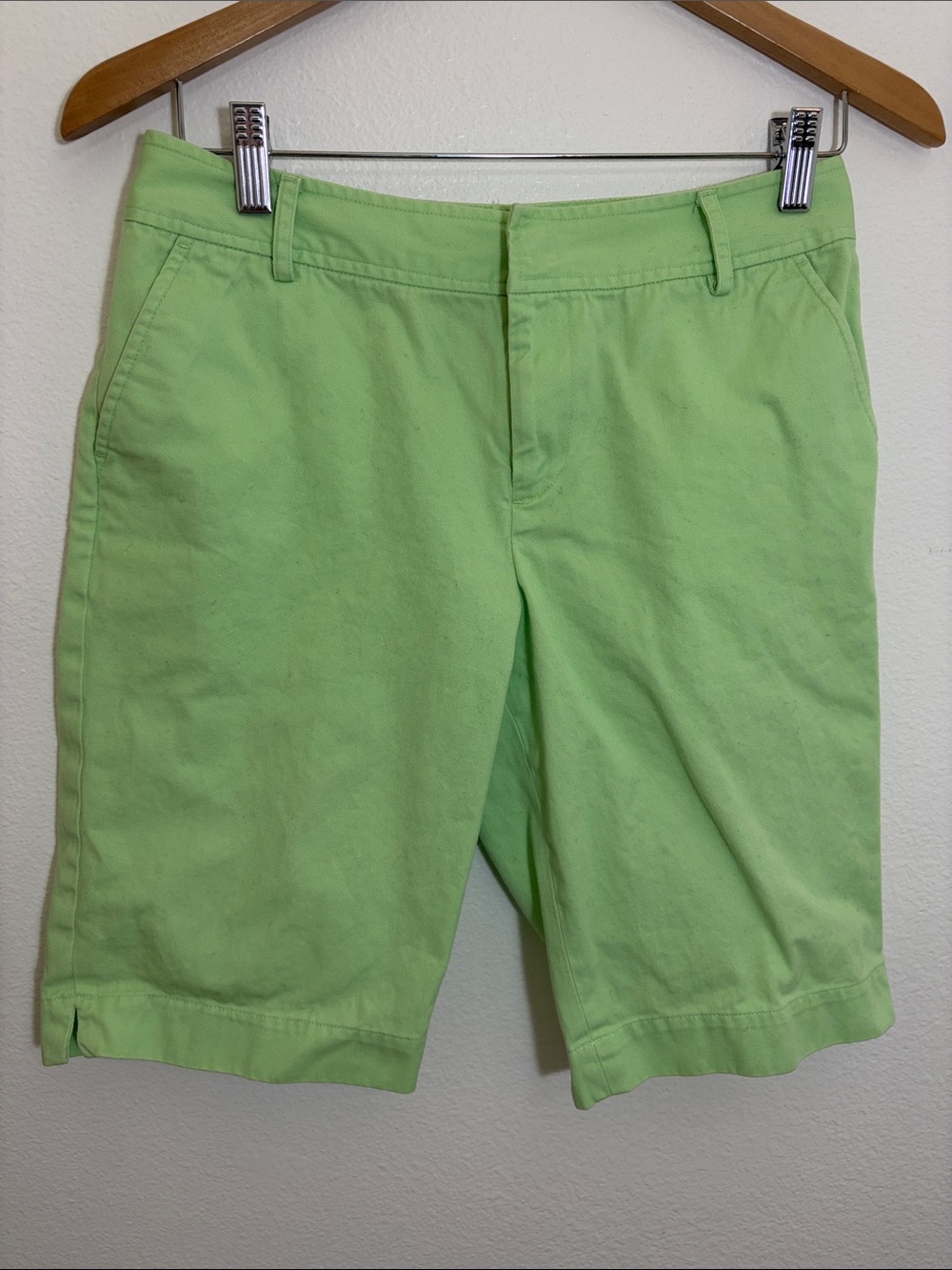 Chaps Lime Green Cotton Casual Shorts